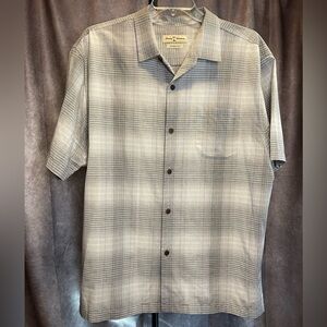 Tommy Bahama Men's Gray Checkered Shirt XXL